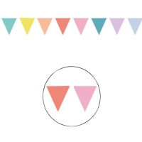 Striscione di carta a triangolo da 10 m in colori pastello