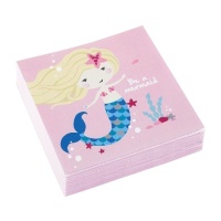 Tovaglioli Be a Mermaid 12,5 x 12,5 cm - 20 pezzi