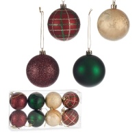 Palline di Natale assortite 6 cm - 8 pezzi.