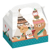 Scatola teepee in cartone con animali - 12 pezzi.