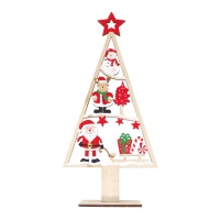 Alberello di Natale in legno decorato da 35 cm