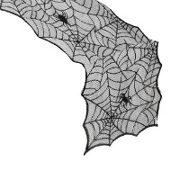 Tovaglia da tavolo con ragnatele e pipistrelli da 46 cm - 1,80 m
