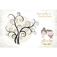 Tela con Albero delle Impronte per Matrimoni