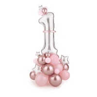 Boquet di palloncini rosa numero 1 - PartyDeco - 50 pezzi