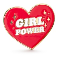 Spilla a cuore Girl Power 3 x 3 cm - 1 pz.