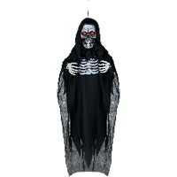 Ciondolo di scheletro con occhi rossi luminosi e suoni di 1,80 m