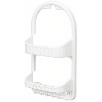 Mensola per doccia a 2 altezze bianca con ventosa