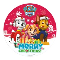 Cialda commestibile Paw Patrol Natale da 20 cm - Dekora