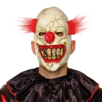 Maschera da clown pazzo con capelli