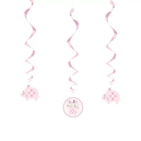 Spirali decorative Pink Elefante Floral da 16 cm - 3 unità