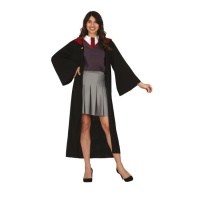 Costume rosso da studente di magia da donna