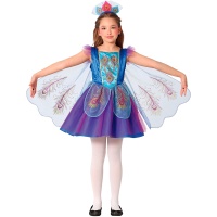 Costume da pavone viola per bambina
