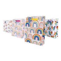 Borsa regalo con disegni arcobaleno 42 x 32 x 11,5 cm - 1 pz.