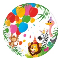 Piatti Jungle Party Animals 23 cm - 8 pezzi.