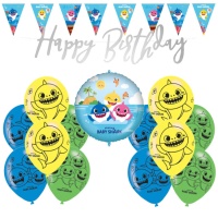 Confezione di decorazioni per feste Baby Shark - 15 pezzi