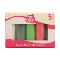 Set pasta di zucchero 5 colori natalizi da 500 g - FunCakes
