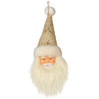 Ciondolo per l'albero a forma di viso di Babbo Natale di 17 cm