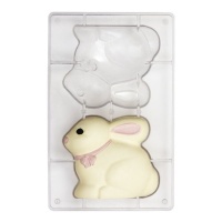 Stampo per coniglietti di cioccolato 9,4 x 8 cm - Decorare - 2 cavità