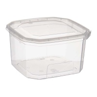 Tupperware rettangolare in plastica da 750 ml con coperchio e chiusura a scatto