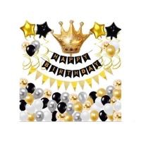 Kit palloncini Royal Birthday - Monkey Business - 67 unità