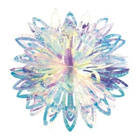 Ciondolo decorativo a forma di fiore iridescente 3D 20 cm