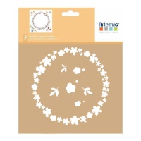 Stencil a Corona Di Fiori di 20 x 20 cm - Artemio - 2 unità