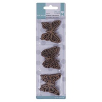 Sagome di farfalle in legno da 4 cm - Artis decor - 9 unità