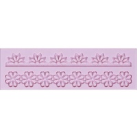Stampo rettangolare in silicone per bordi floreali 16,5 x 5cm - Artis decor