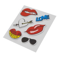 Toppe adesive kiss and love per tessili - 6 unità