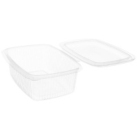 Contenitore monouso in plastica con coperchio ermetico a cerniera, 1000 cc - 50 pz.