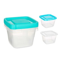 Tupper di plastica quadrati da 1350 ml - 3 unità