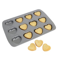 Stampo a cuore in acciaio 37 x 26 cm - PME - 12 cavità