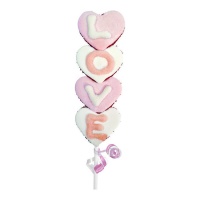 Spiedino Love cuori bianchi e rosa da 40 g - 1 unità