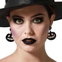 Orecchini a forma di zucca nera - 1 paio