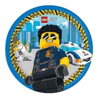 Piatti di Lego Polizia di 23 cm - 8 pezzi