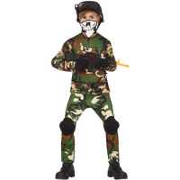 Costume da militare con tuta da scheletro per bambini