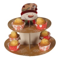 Alzata cupcake pupazzo di neve 29 cm