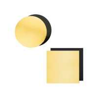 Sottotorta oro e nero da 12,5 x 12,5 x 0,3 cm - Sweetkolor - 10 unità