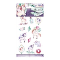 Tatuaggi temporanei Unicorno Amore assortiti - 12 pz.