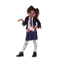 Costume zombie studente con uniforme da bambina