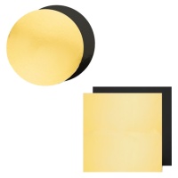 Sottotorta oro e nero da 32,5 x 32,5 x 0,3 cm - Sweetkolor - 1 unità