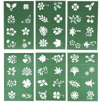Stencil per trucco a foglie e fiori - 6 pezzi