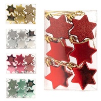 Ciondoli decorativi a forma di stella per l'albero di Natale - 6 pezzi.