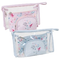 Beauty Case con Farfalle 24 x 15 x 8 cm - 3 pezzi