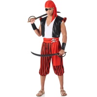 Costume da pirata con pantaloni a righe per uomo