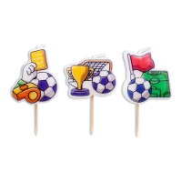 Candele a tema calcistico - 3 pezzi