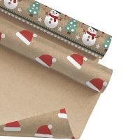 Carta da regalo di Babbo Natale o pupazzo di neve da 2 x 0,70 m - 1 unità