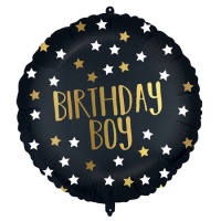 Palloncino rotondo da Birthday Boy con stelle di 46 cm - Procos