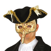Maschera veneziana decorata con un naso a punta