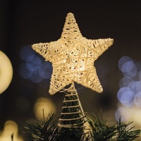 Stella ad albero bianca da 15 cm con luce